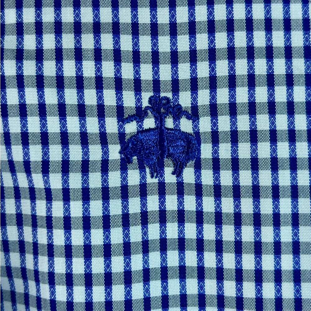 Brooks Brothers 2XLT The Original Polo 100% Cotton Blue White Button Down Shirt - Picture 2 of 7